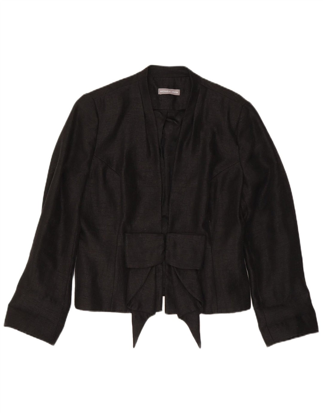 Giacca blazer vintage da donna UK 14 viscosa nera media