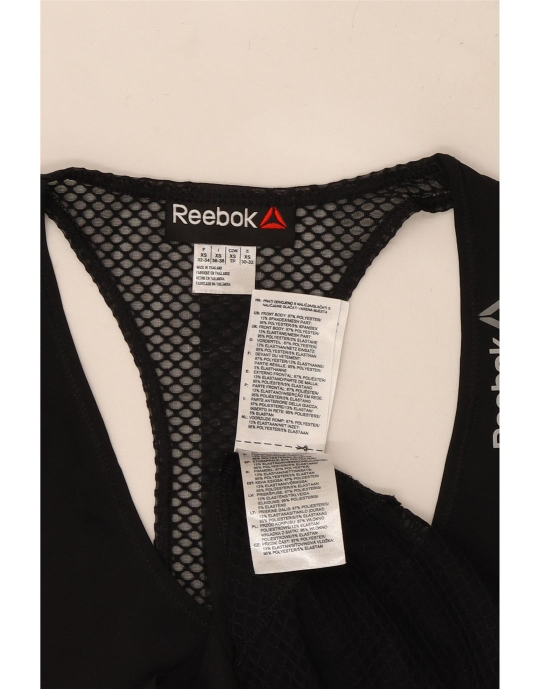Canotta REEBOK da donna UK 4 XS poliestere nero