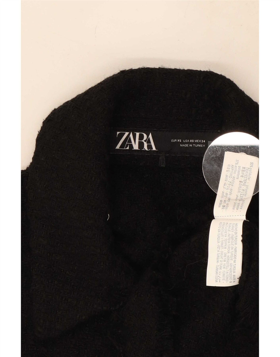 Gilet corto da donna Zara UK 6 XS poliestere nero