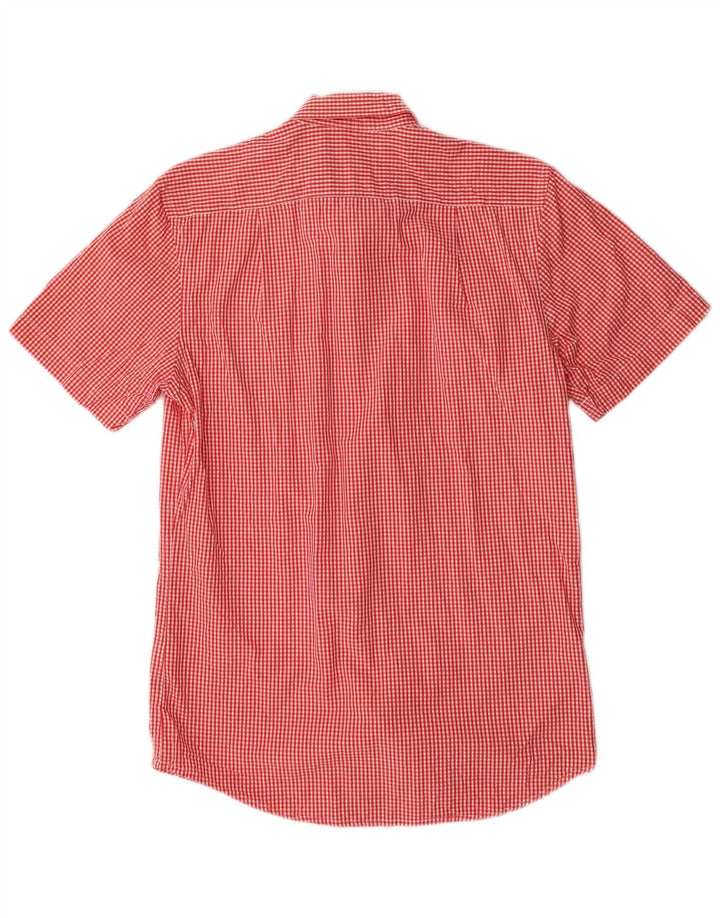 Camicia a maniche corte da uomo Izod piccola in cotone a quadretti rossi
