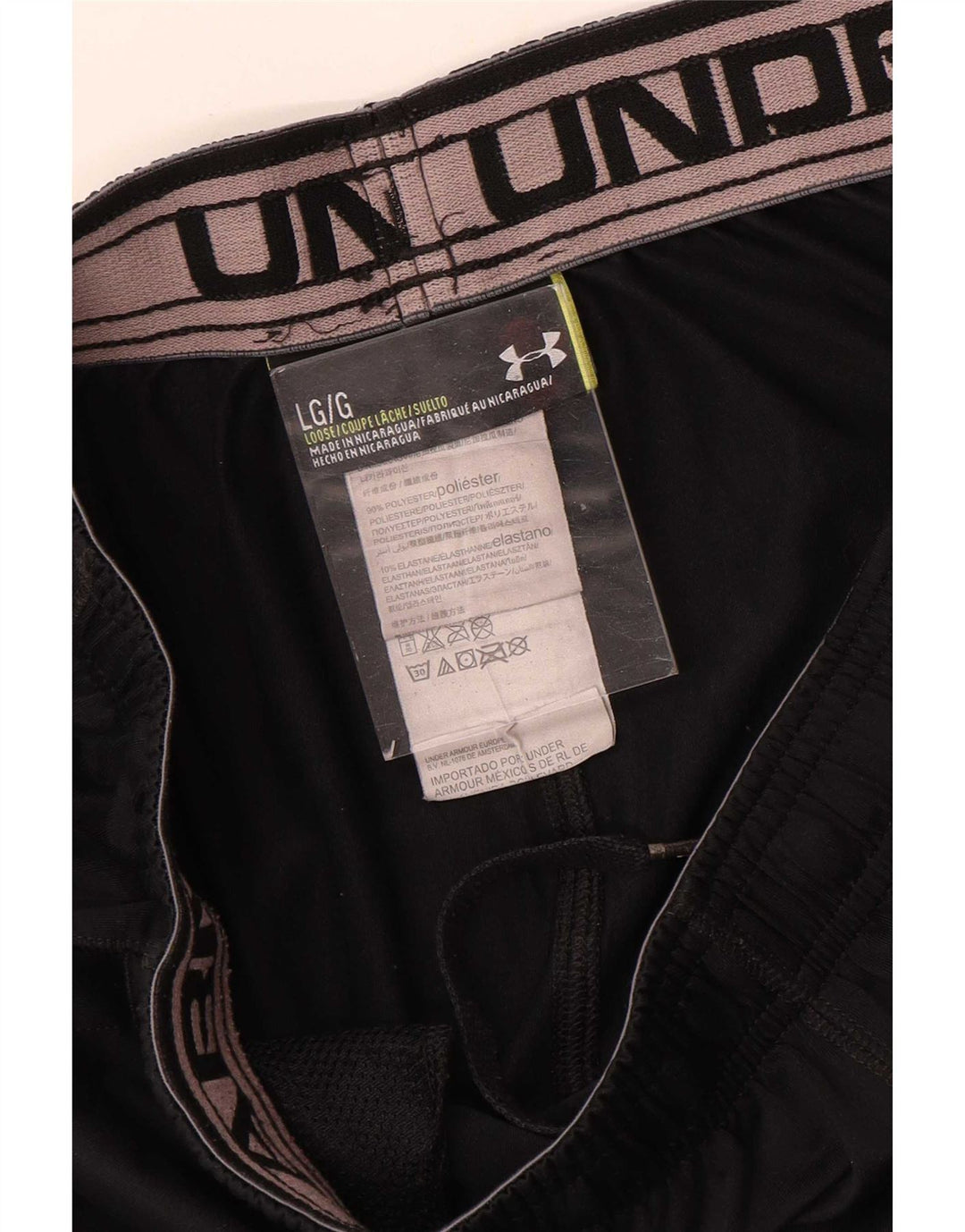 Pantaloncini sportivi da uomo Under Armour grandi in poliestere nero