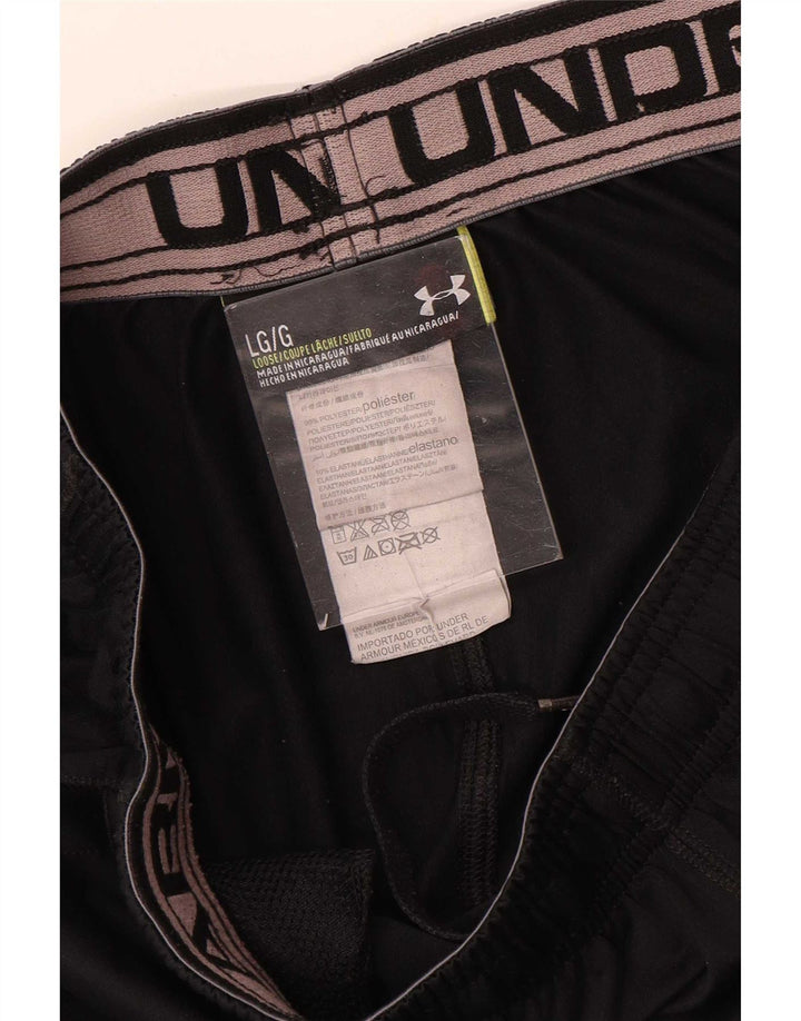Pantaloncini sportivi da uomo Under Armour grandi in poliestere nero