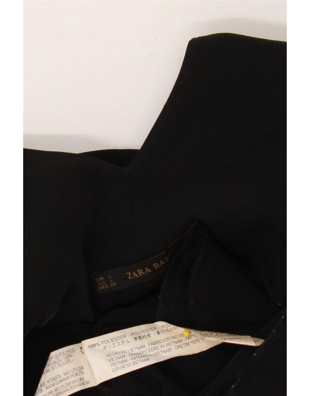 Tutina corta senza maniche da donna Zara UK 14 grande poliestere nero