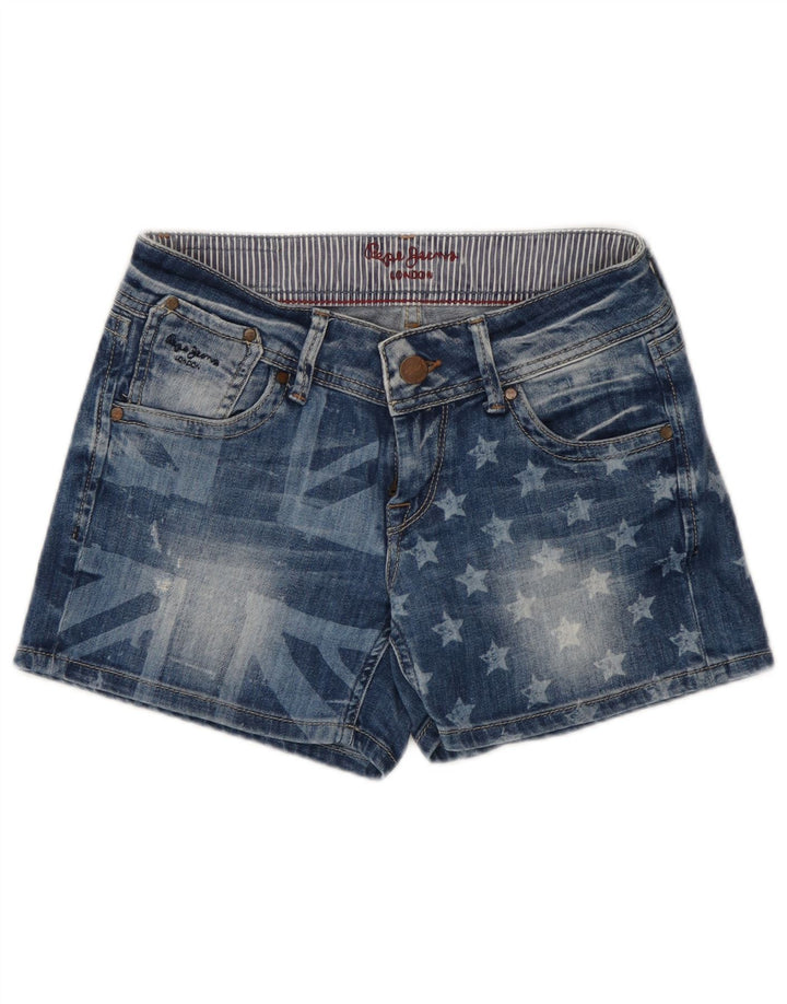 Pantaloncini di jeans con grafica da donna PEPE Jeans W27 piccolo cotone blu