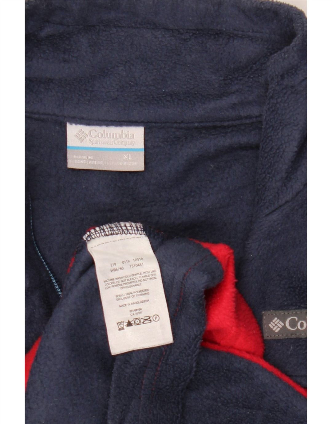 Giacca in pile Columbia da ragazzo 15-16 anni XL Poliestere color block blu navy