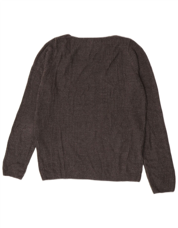 Maglione con scollo a V da donna Marks & Spencer UK 8 piccolo acrilico grigio