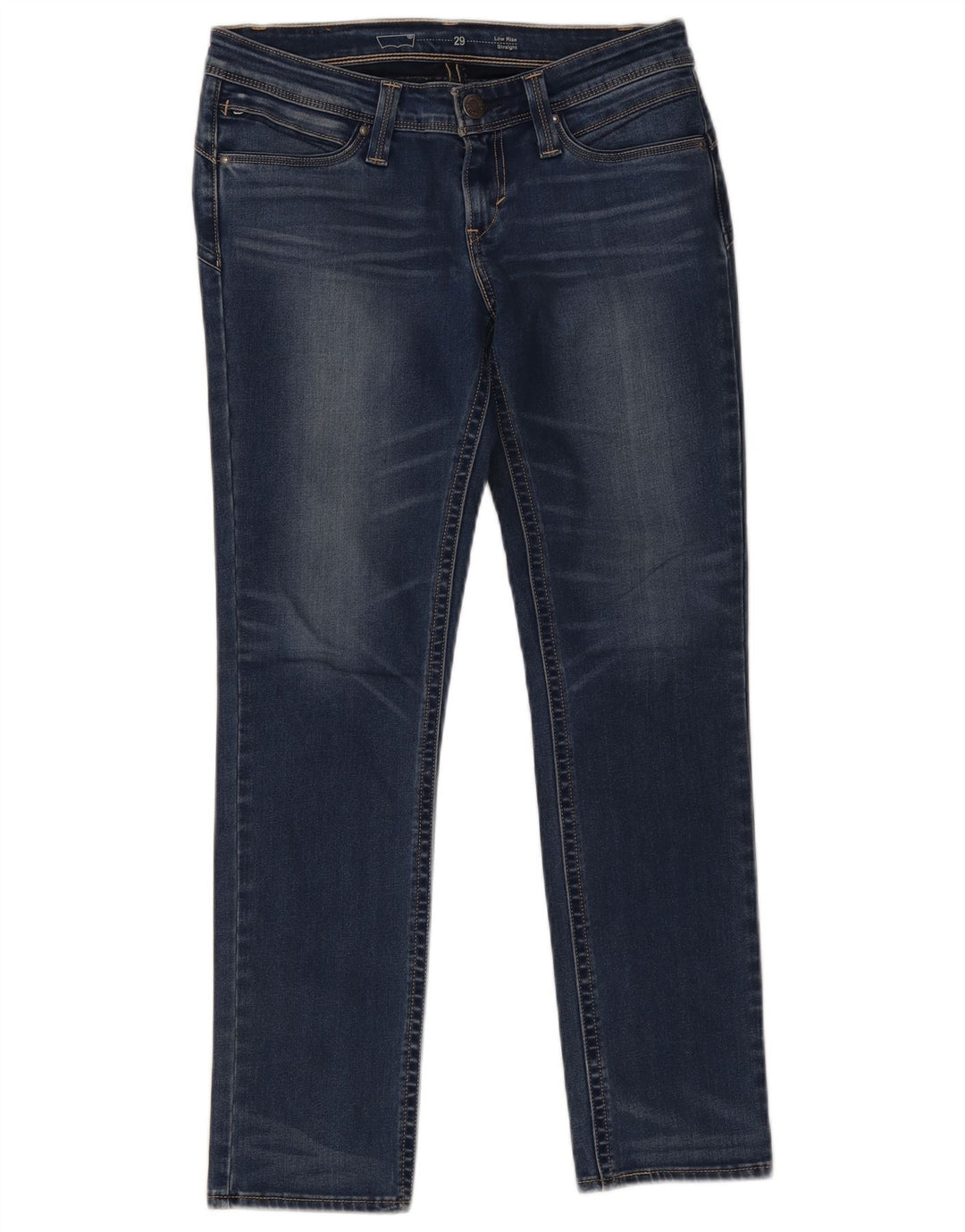 Jeans dritti a vita bassa da donna Levi's W29 L30 cotone blu