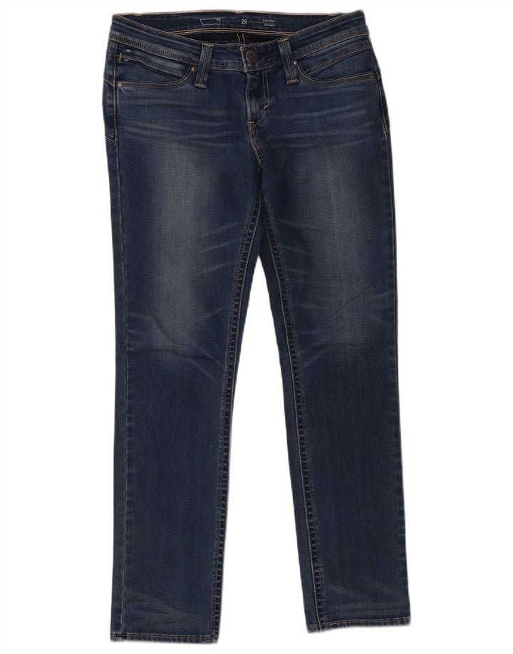 Jeans dritti a vita bassa da donna Levi's W29 L30 cotone blu