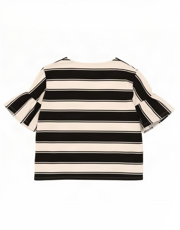 Marks & Spencer Camicetta con maniche a 3/4 da donna UK 18 XL Cotone a righe nere