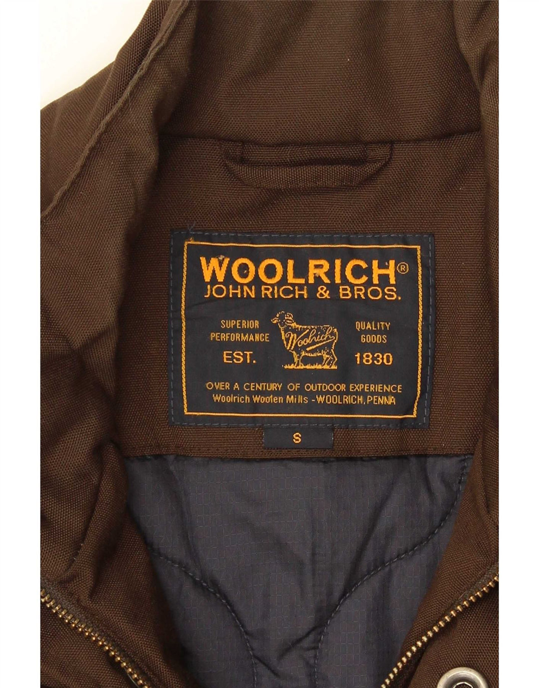 Giacca a vento militare da uomo Woolrich UK 36 piccola nylon kaki