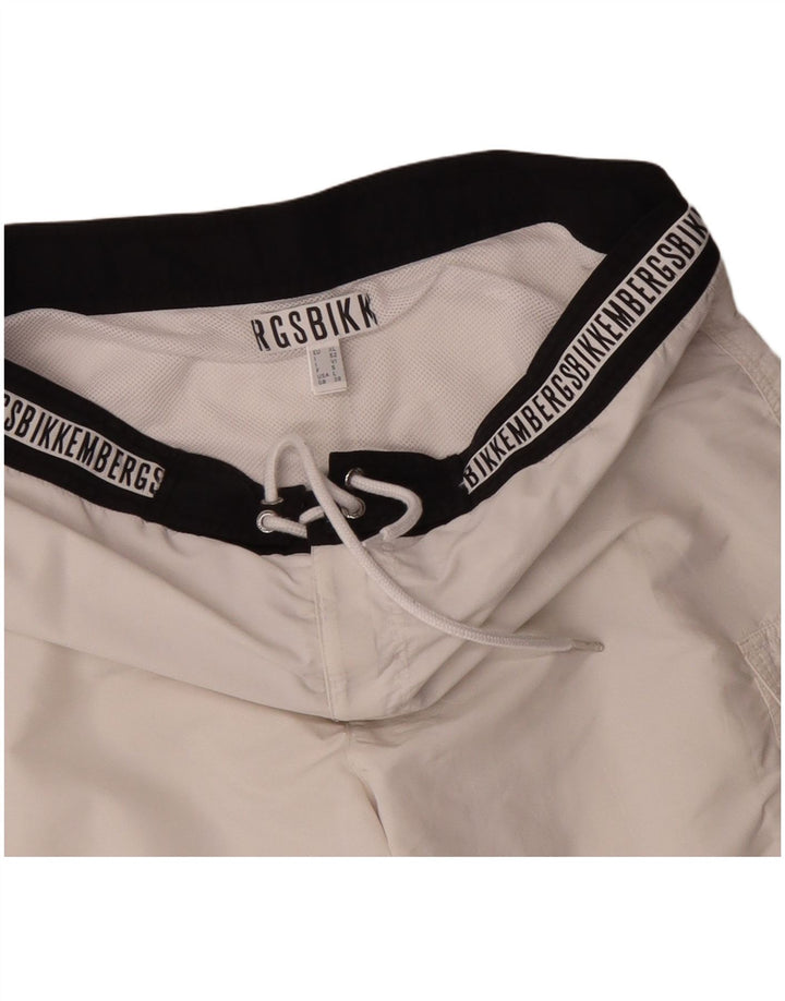 Bikkembergs Pantaloncini da bagno Graphic Cargo da uomo XL White Colourblock