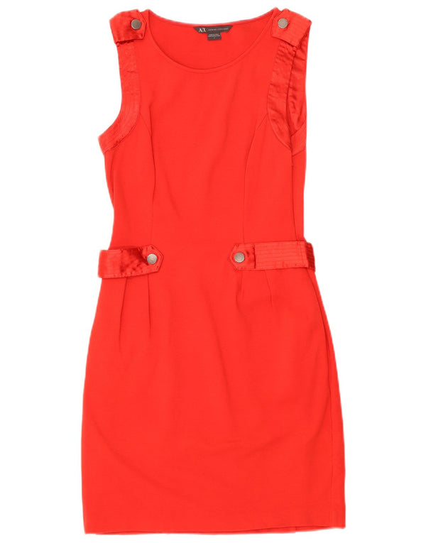 Abito tubino senza maniche da donna Armani Exchange UK 4 XS rosso cotone