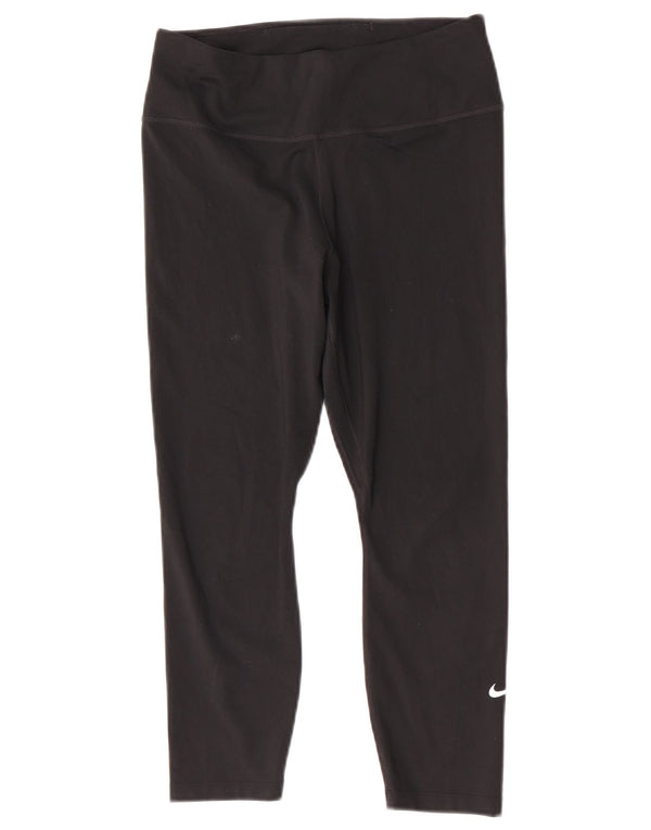 Leggings Nike Dri Fit Capri da donna UK 12 medio nero poliestere