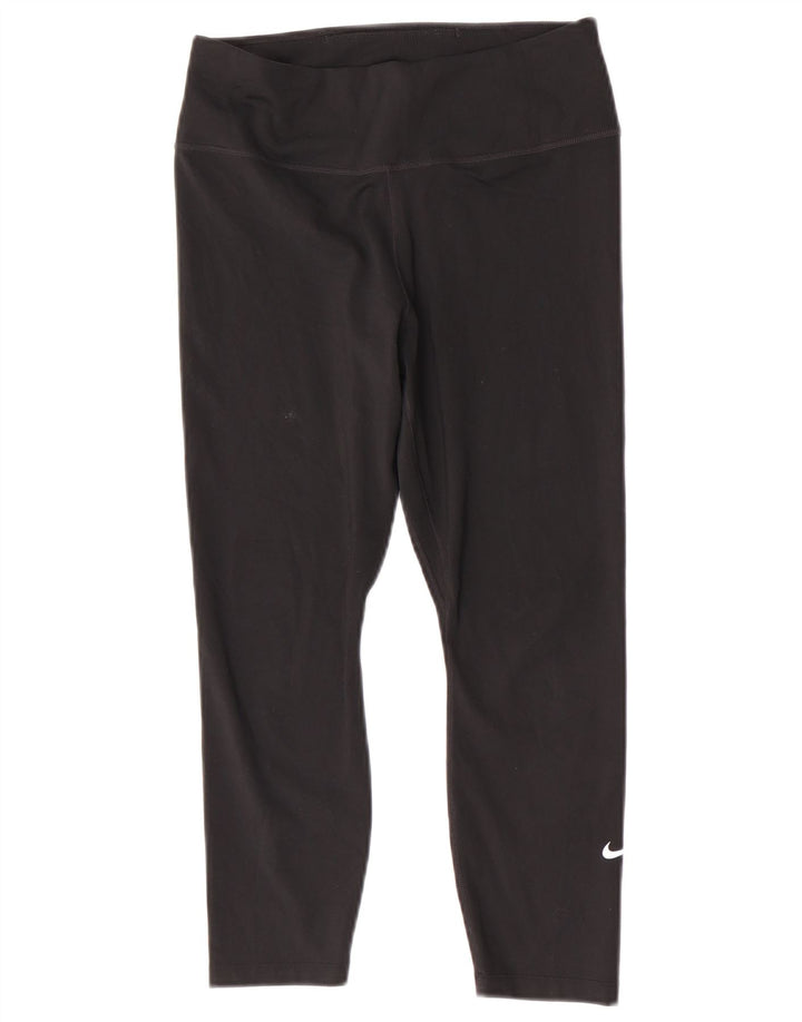 Leggings Nike Dri Fit Capri da donna UK 12 medio nero poliestere