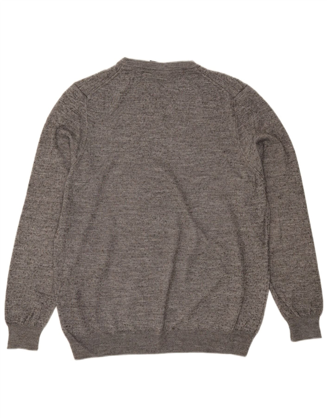 Lyle & Scott Maglione da uomo con scollo a V, grande lana merino screziata grigia