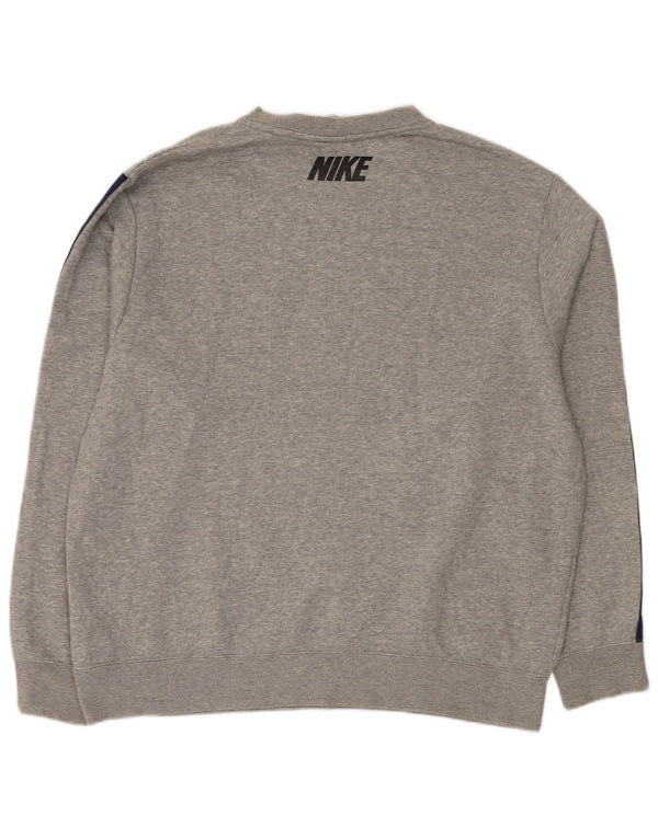 Felpa grafica da uomo NIKE maglione XL in cotone grigio