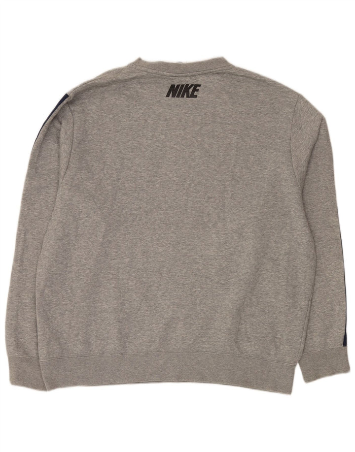 Felpa grafica da uomo NIKE maglione XL in cotone grigio