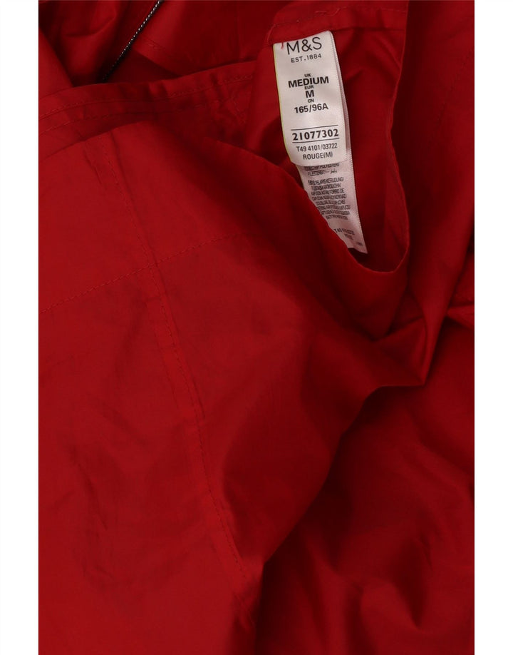 Impermeabile con cappuccio da donna Marks & Spencer UK 14 poliestere rosso medio