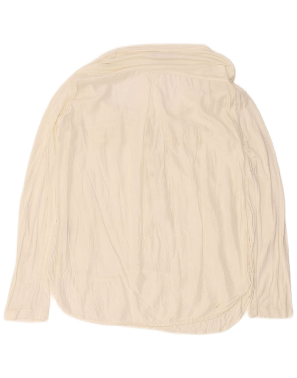 Top Trussardi Jeans Donna Manica Lunga UK 16 Large Off White Viscosa