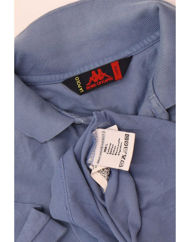 Polo Kappa Uomo Large Blu In Cotone