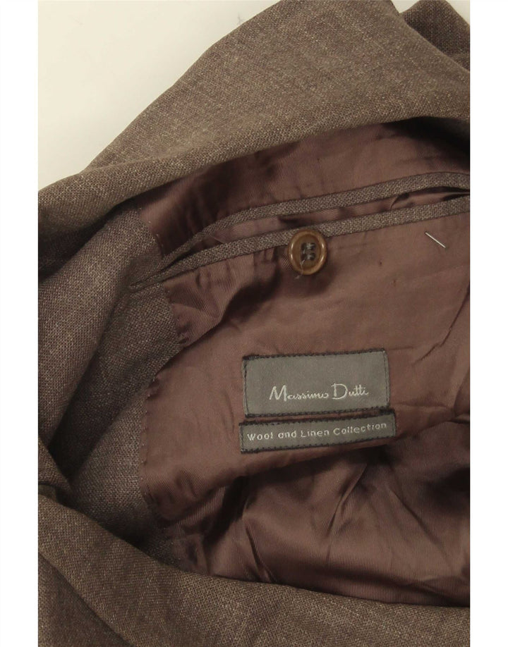 Giacca blazer da uomo a 3 bottoni Massimo Dutti EU 46 piccola lana grigia