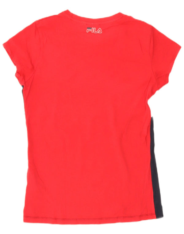 Maglietta grafica da donna Fila Top UK 12 Cotone color block rosso medio