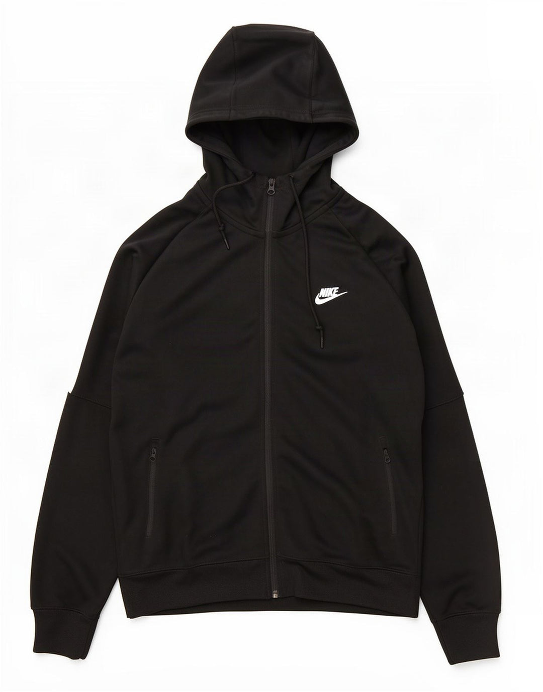 Felpa con cappuccio e zip Nike da uomo, grande, in poliestere color block nero