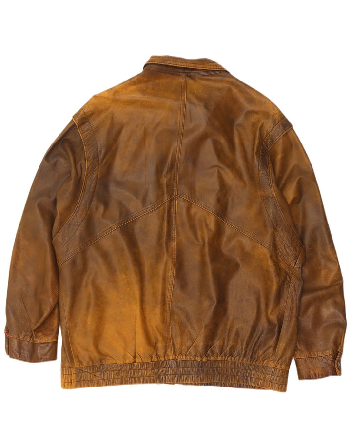 Giacca in pelle da uomo Mimosa UK 42 grande in pelle marrone
