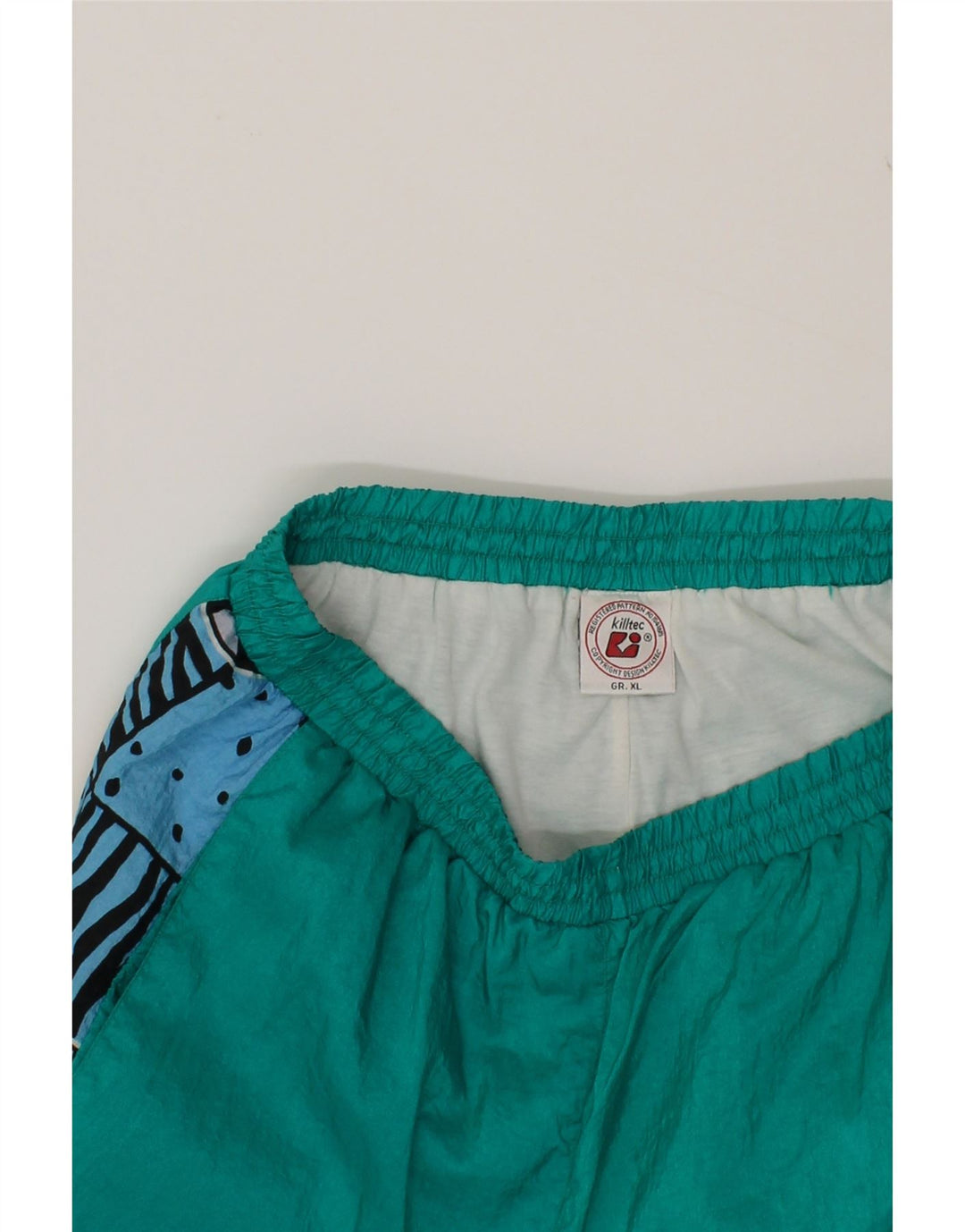 KILLTEC Womens Tracksuit Trousers Joggers UK 18 XL  Turquoise Geometric Vintage Killtec and Second-Hand Killtec from Messina Hembry 
