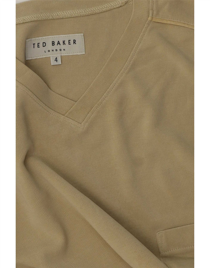 T-shirt da uomo Ted Baker taglia 4 grande in cotone kaki