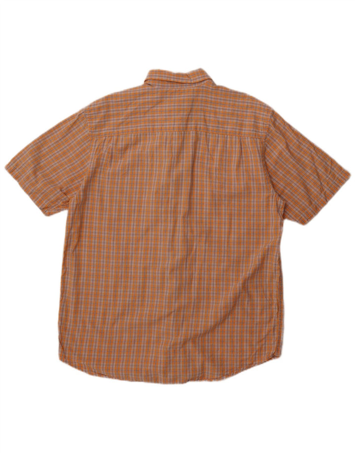 Camicia da uomo a maniche corte Nautica in cotone a quadri arancione medio