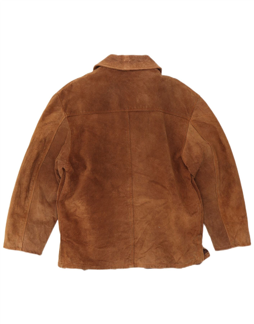 Giacca vintage in pelle scamosciata da donna UK 16 grande marrone