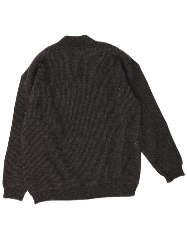 Maglione da uomo Stefanel a collo alto in lana grigio medio