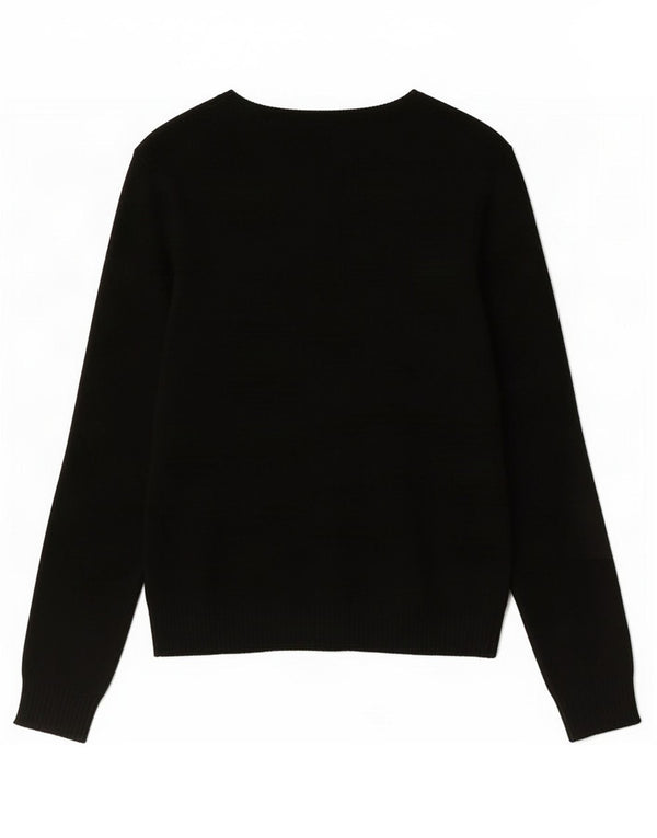 Ralph Lauren Womens V-Neck Jumper Sweater UK 12 Medium Black