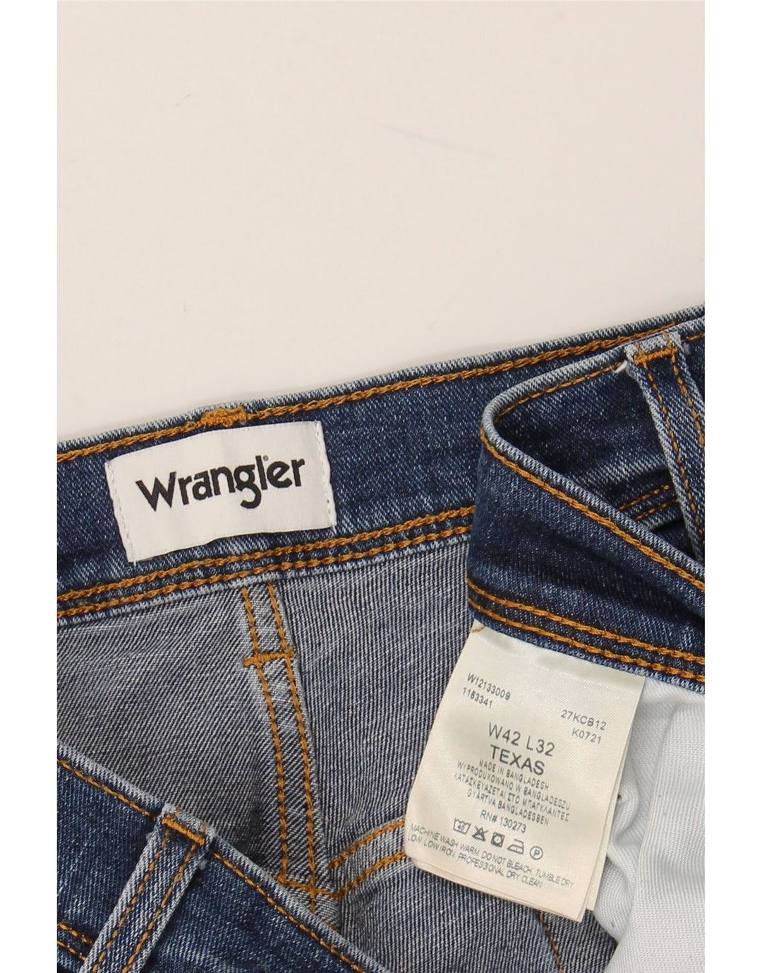 Jeans dritti da uomo Texas WRANGLER W42 L29 cotone blu