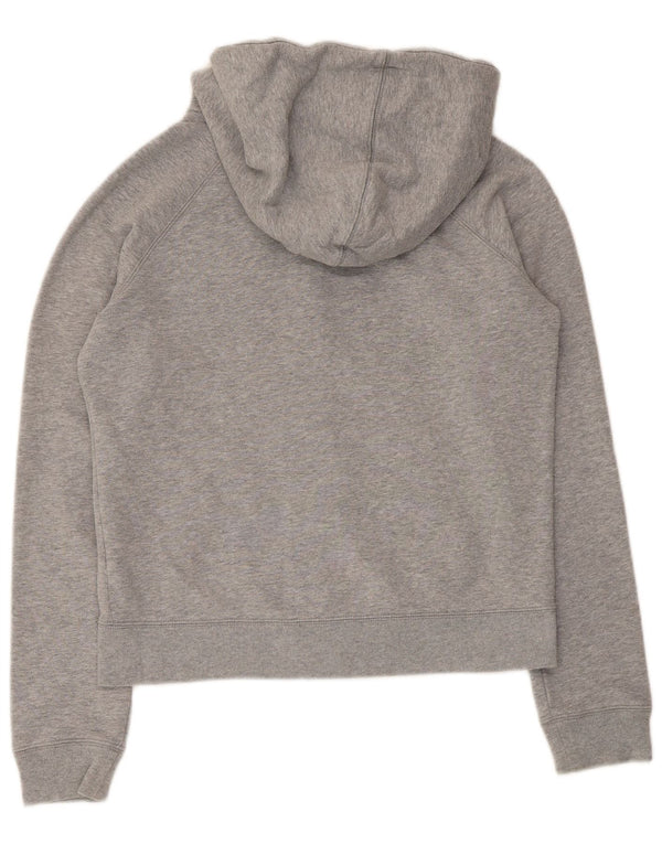 Felpa con cappuccio e zip grafica Nike da donna UK 10 piccolo cotone grigio