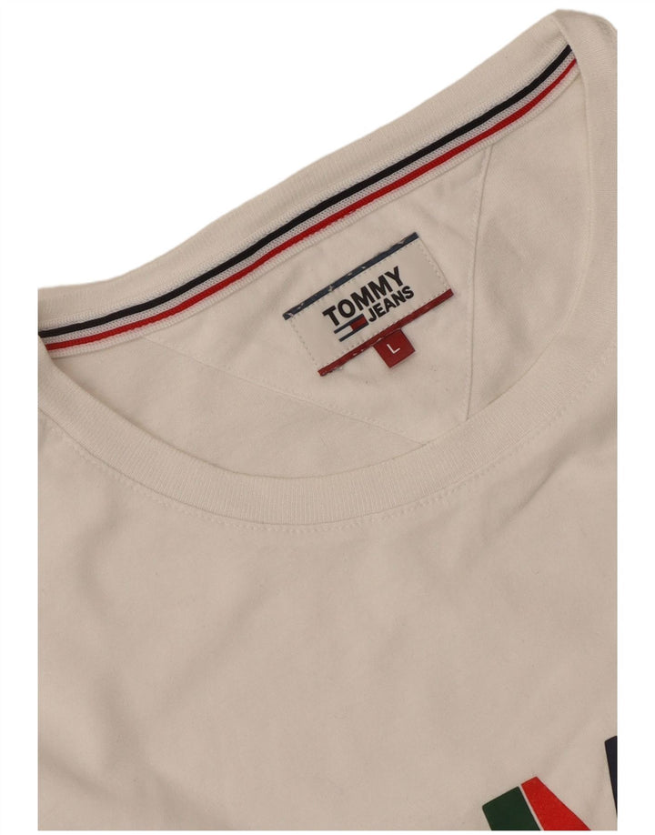 T-shirt grafica da uomo Tommy Hilfiger grande bianca