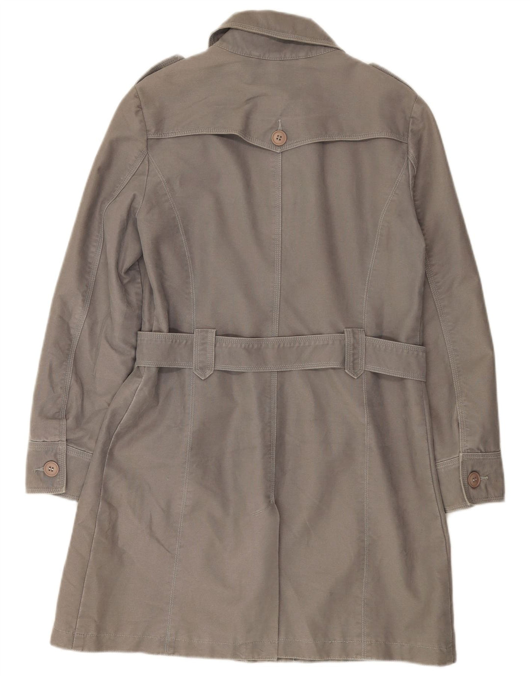Trench da donna Laura Ashley UK 14 grande cotone grigio