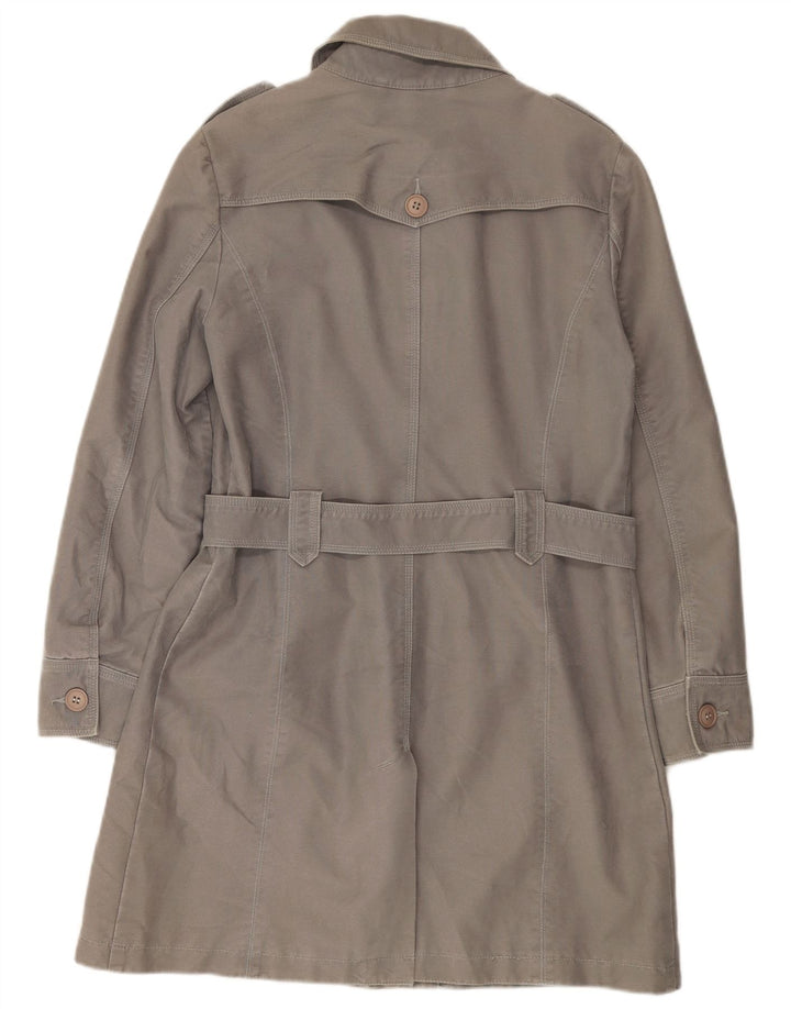 Trench da donna Laura Ashley UK 14 grande cotone grigio