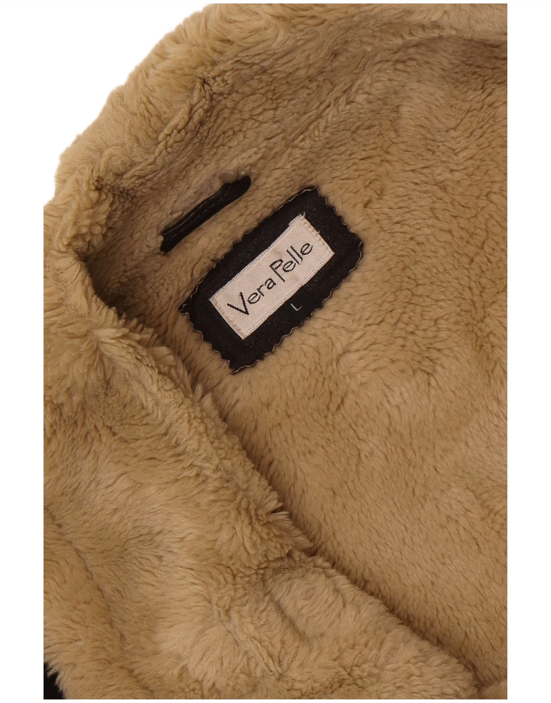 Giacca in shearling vintage da uomo UK 40 grande in pelle marrone