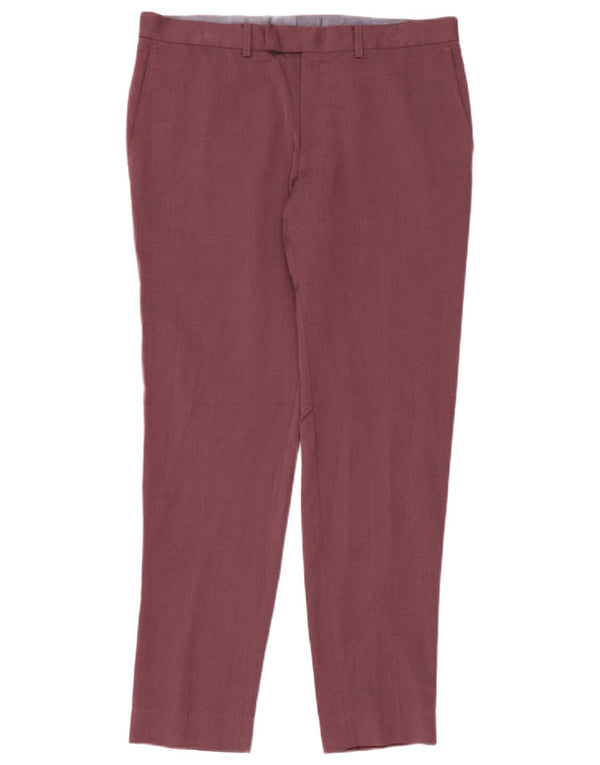 Pantaloni chino super slim fit da uomo Marks & Spencer W34 L31 Bordeaux