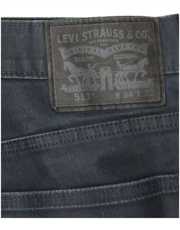 Jeans Levi's Uomo 511 Slim W34 L32 Cotone Blu Navy