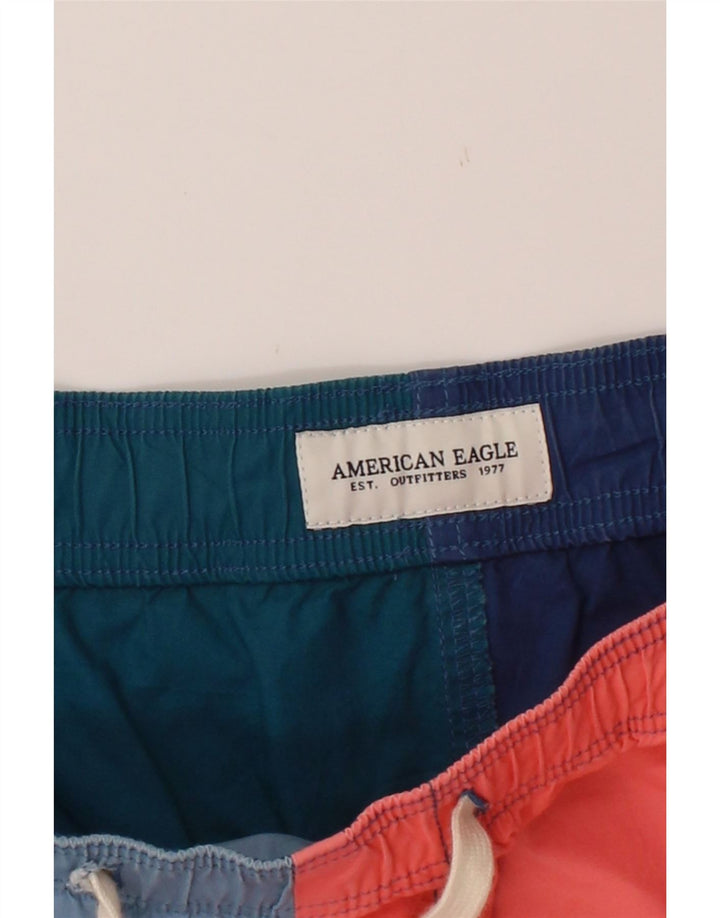 AMERICAN EAGLE Mens Sport Shorts Large  Multicoloured Colourblock Vintage American Eagle and Second-Hand American Eagle from Messina Hembry 