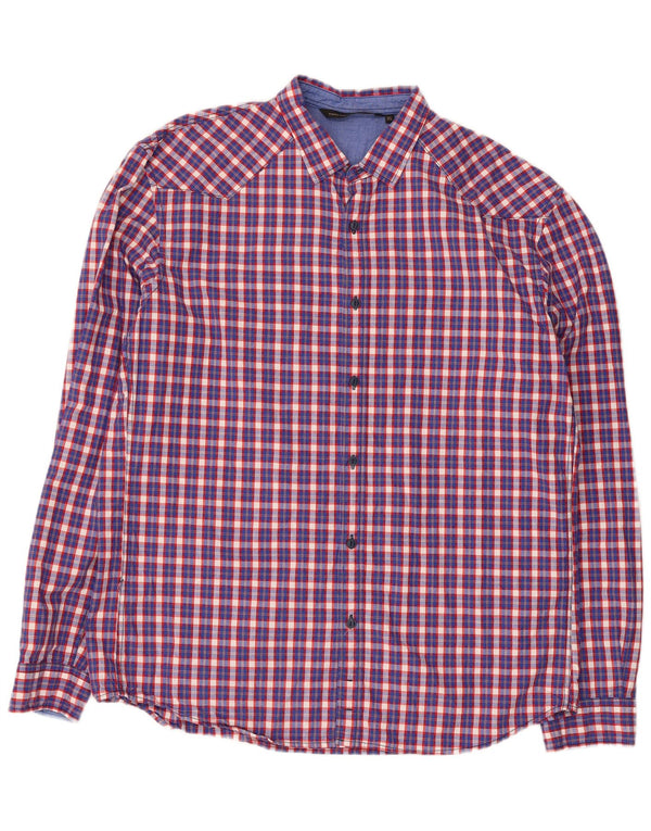 Camicia da uomo Tom Tailor XL in cotone a quadri blu