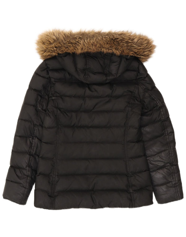 Giacca imbottita con cappuccio da donna Tommy Hilfiger UK 10 piccola poliestere nero