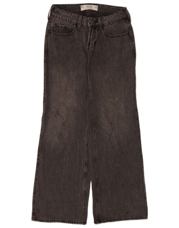 Jeans larghi Hollister da donna larghi a vita bassa W23 L30 cotone grigio