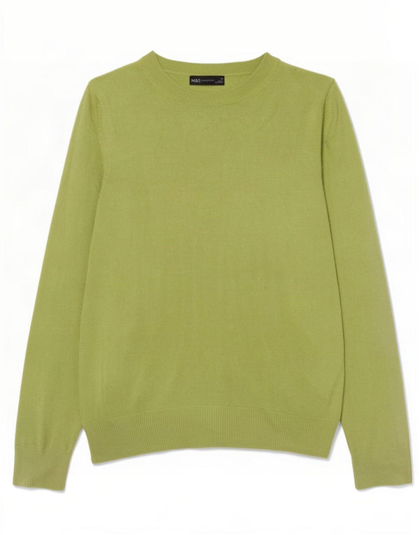Maglione maglione con scollo a barca da donna Marks & Spencer UK 10 piccolo acrilico verde