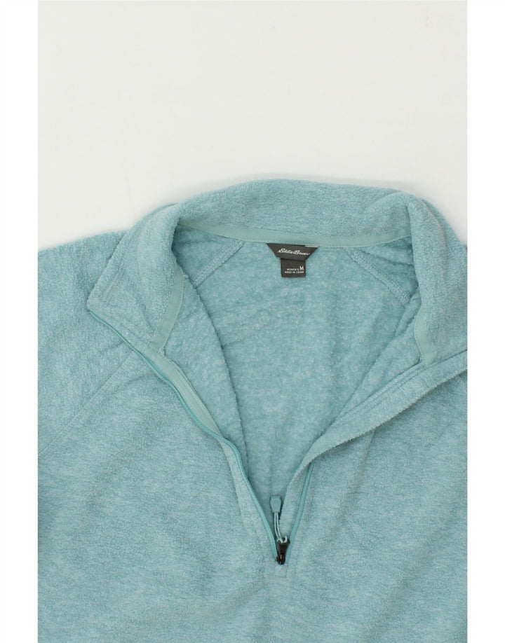 EDDIE BAUER Womens Zip Neck Fleece Jumper UK 14 Medium Blue Polyester Vintage Eddie Bauer and Second-Hand Eddie Bauer from Messina Hembry 