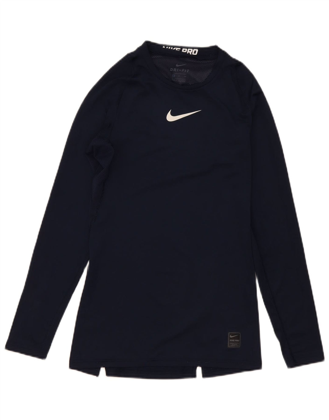 Maglia Nike Dri Fit da uomo a manica lunga piccola in poliestere blu navy