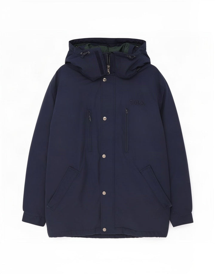 Giacca imbottita con cappuccio Fila Uomo IT 48 Medio Blu Navy Cotone